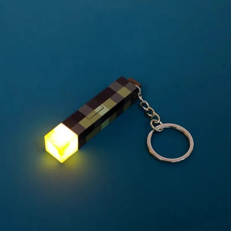 MC Keychain Surrounding Torch LED Light USB Rechargeable Mini Torch Keychain Backpack Pendant Gifts
