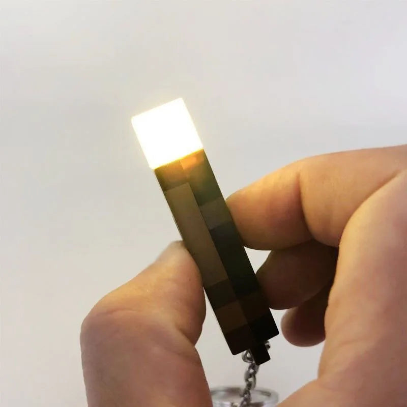 MC Keychain Surrounding Torch LED Light USB Rechargeable Mini Torch Keychain Backpack Pendant Gifts